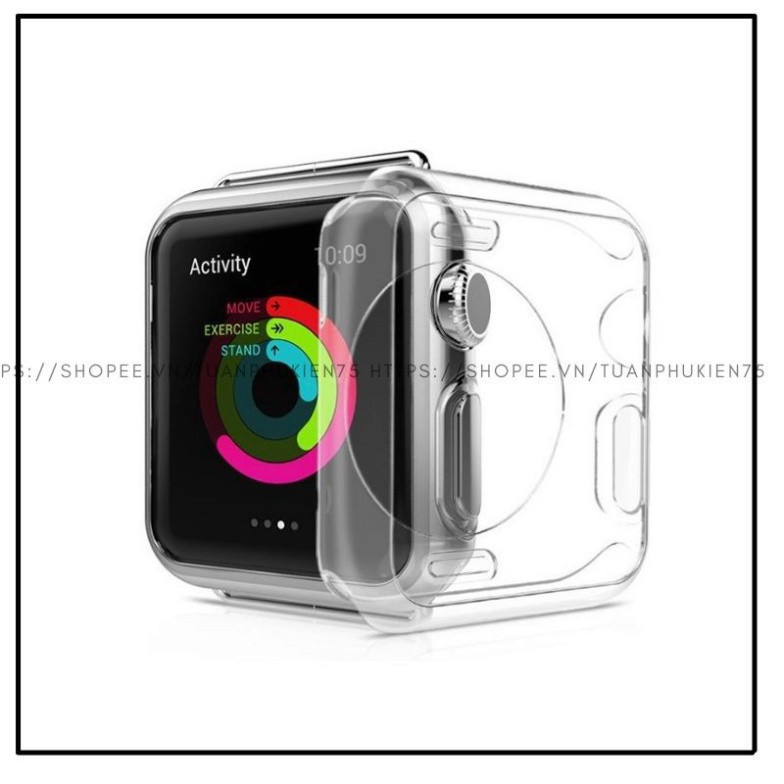 Ốp Apple Watch ❤ Ốp Bảo Vệ Đồng Hồ Thông Minh Apple Watch Series 6/5/4/3/2/1 Dẻo Trong Suốt ❤ Full Size 38/40/42/44