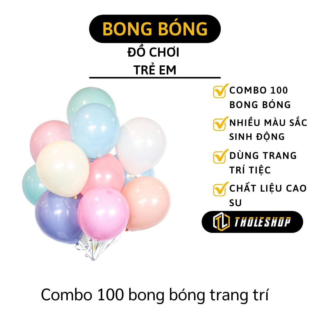 Bong Bóng - Combo 100 Bong Bóng Trang Trí Sinh Nhật, Bữa Tiệc Nhũ Tròn 4028