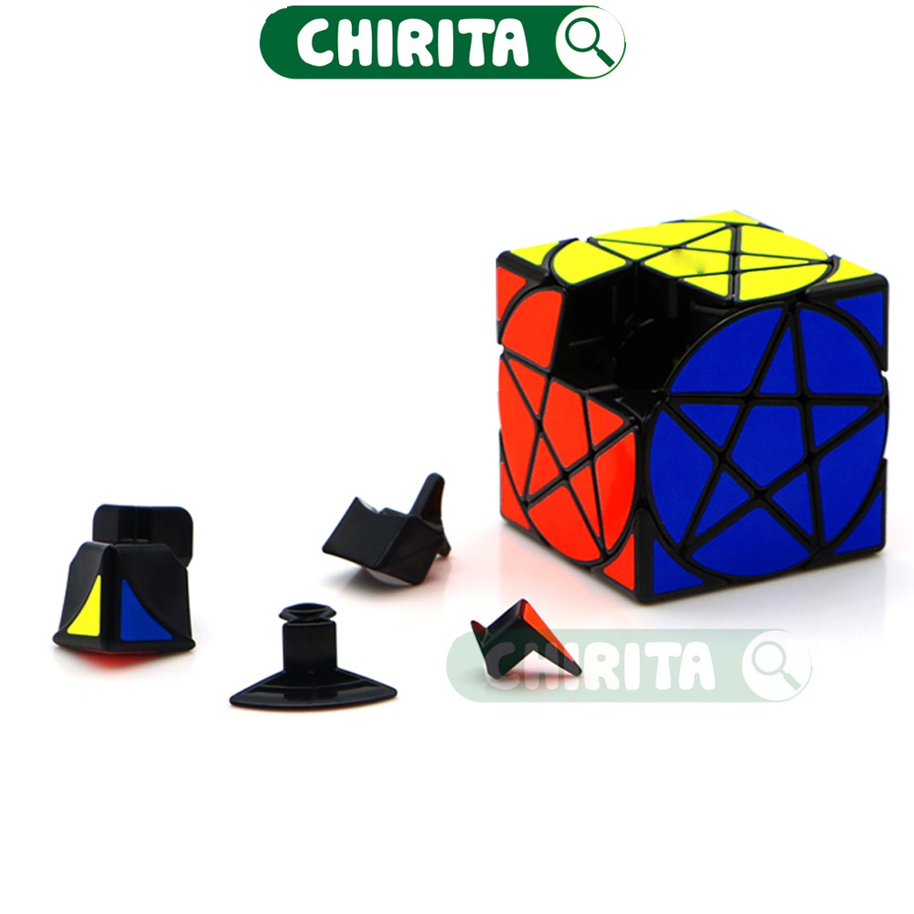 Rubik Biến Thể Ngôi Sao Năm Cánh VIỀN ĐEN - Khối Rubik Xoay Trơn Mượt, Đồ Chơi Trẻ Em CHIRITA (Shop có bán rubik 3x3,..)