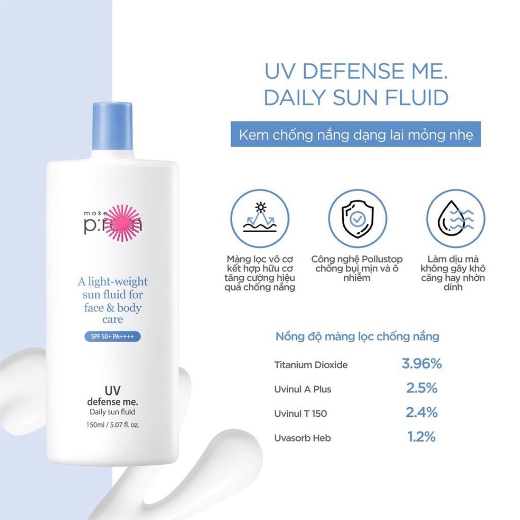 [New] Kem Chống Nắng Make UV Defense Me Daily Sun Fluid (150ml)