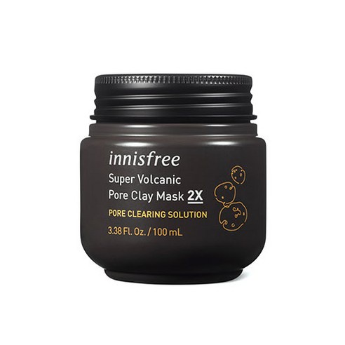 Mặt nạ đất sét đá tro núi lửa chăm sóc lỗ chân lông Innisfree Super Volcanic Pore Mask Pack 2X 100ml
