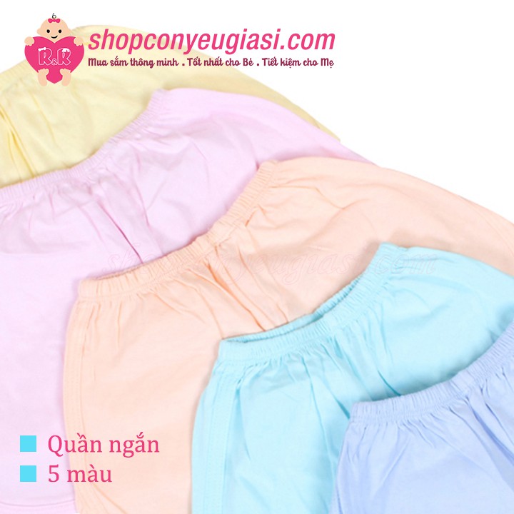 Quần Ngắn Màu Sơ Sinh Babiboo In Ép Nhiệt - 100% Cotton