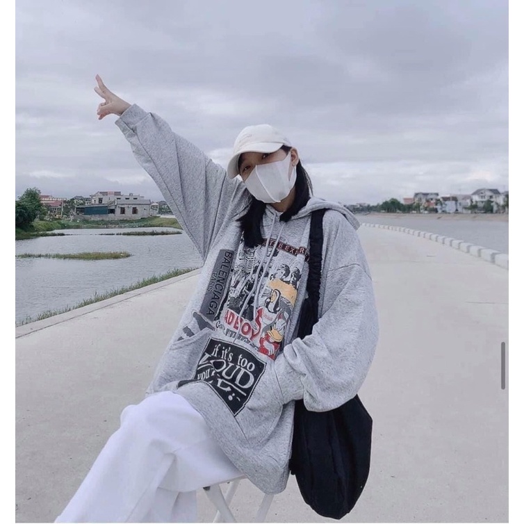 (Ảnh Thật) Áo Hoodie Nam Nữ In Hình UFO form rộng unisex Cực Chất 3 Màu Trắng Đen Xám