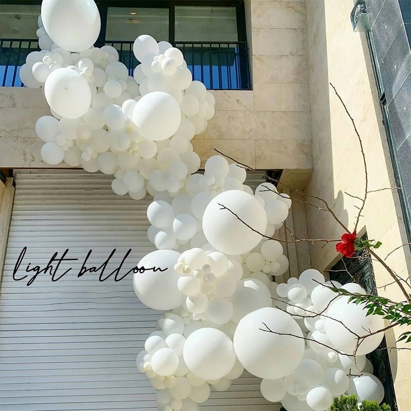 Bong Bóng Bơm Hơi Bằng Latex Màu Trắng 5-36inch Trang Trí Tiệc Sinh Nhật/Đám Cưới