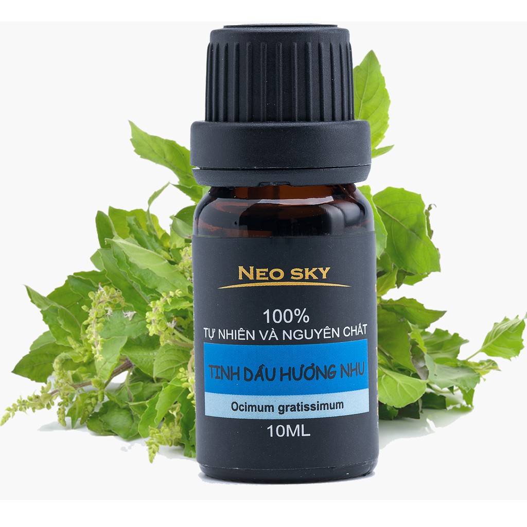 Tinh Dầu Hương Nhu Trắng (Holy basil) NeoSky- Giúp Dưỡng Tóc, Trị Hôi Miệng, Giải Cảm- CN độc quyền từ ĐH Dược Hà Nội