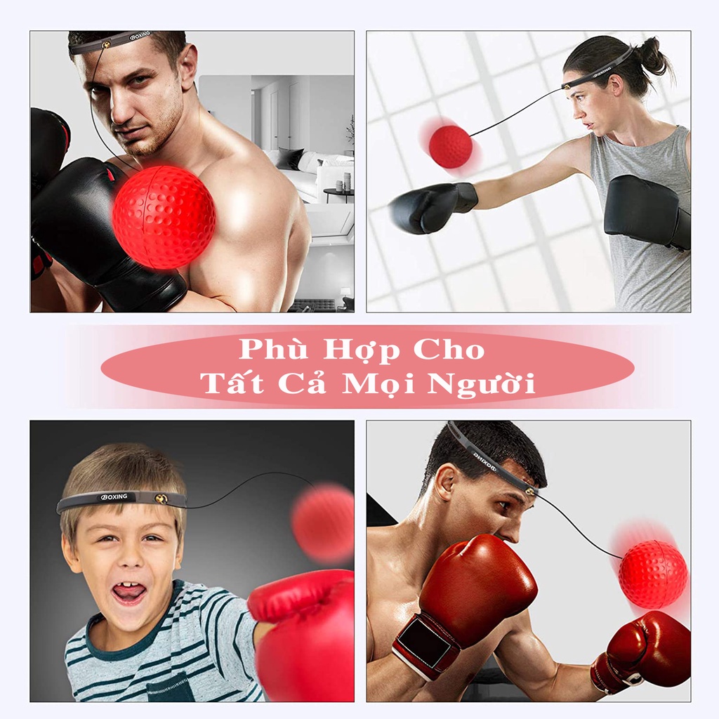 Combo 2 Bóng Tập Phản Xạ Đấm Bốc Boxing Võ Thuật Muaythai Treo Đầu Loại Nhẹ Và Nặng Cao Cấp