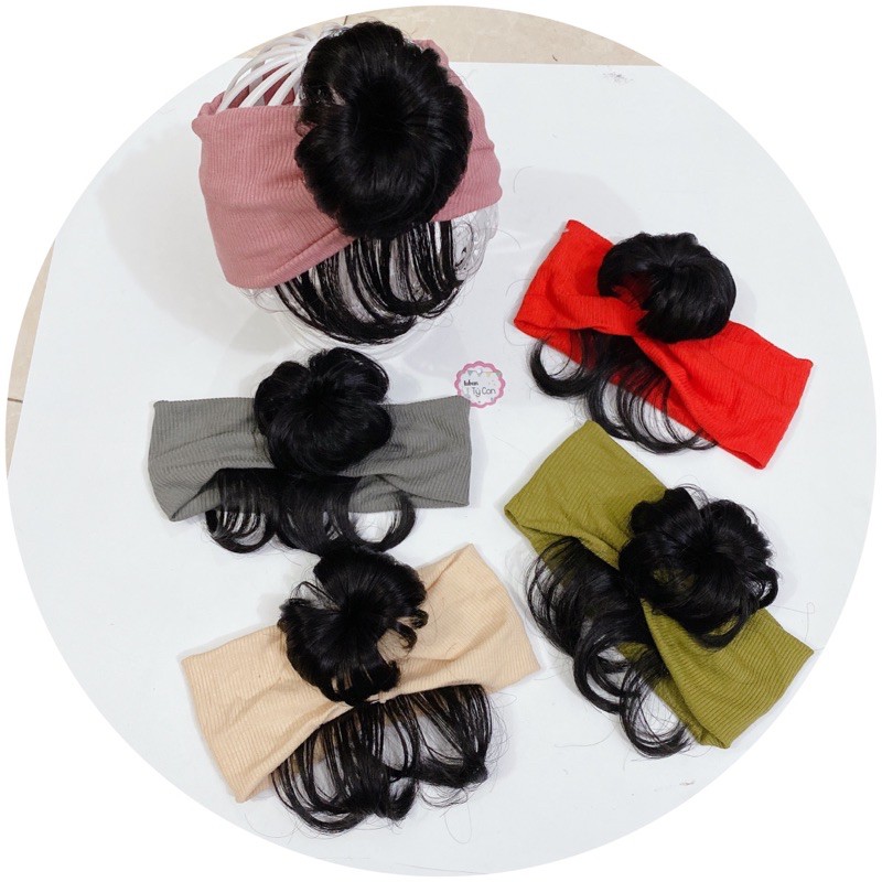 turban tóc giả mái kèm 1 búi ( sz 6-12kg)