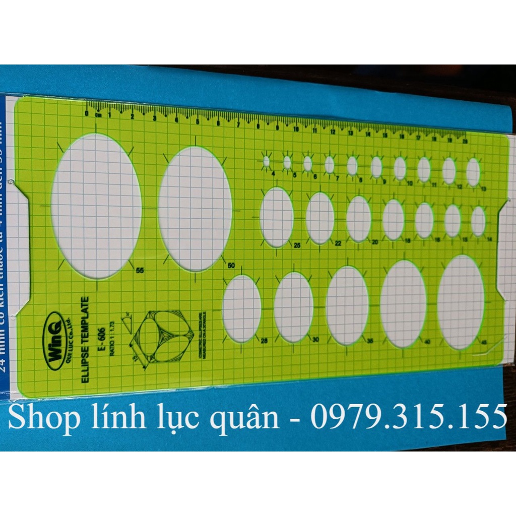 Thước chỉ huy tham mưu vẽ hình bầu dục
