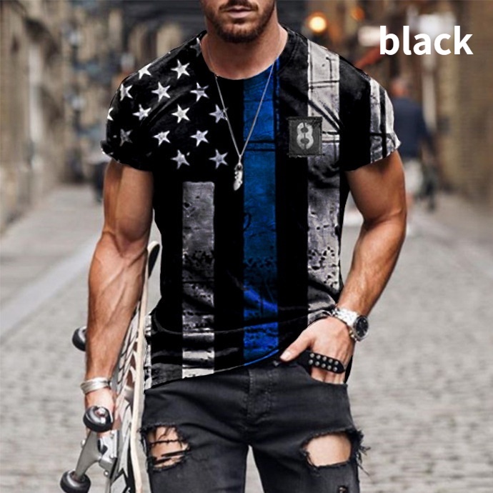 Áo Thun Tay Ngắn In Hình Lá Cờ 3d plus size xxs-6xl Thời Trang Mùa Hè Cho Nam