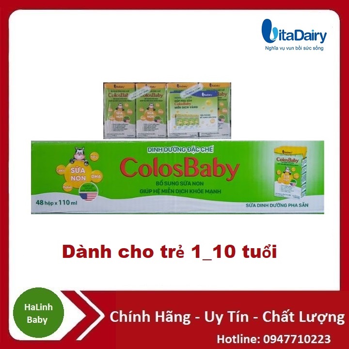 Sữa bột pha sẵn Colosbaby 110ml (thùng × 48hộp) Date 2023