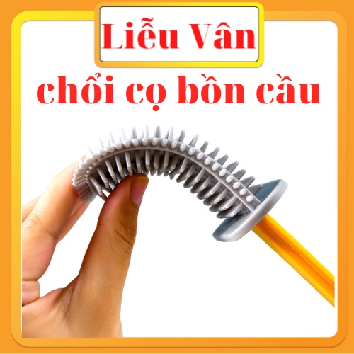 Chổi cọ bồn cầu nhà vệ sinh toilet silicon thông minh kèm theo giá cắm chổi