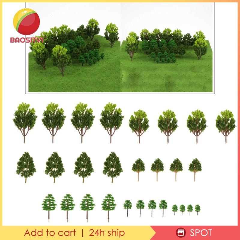 Set 30 Mô Hình Cây Xanh 4.5cm - 13cm Tỉ Lệ 1: 87 Dùng Trang Trí