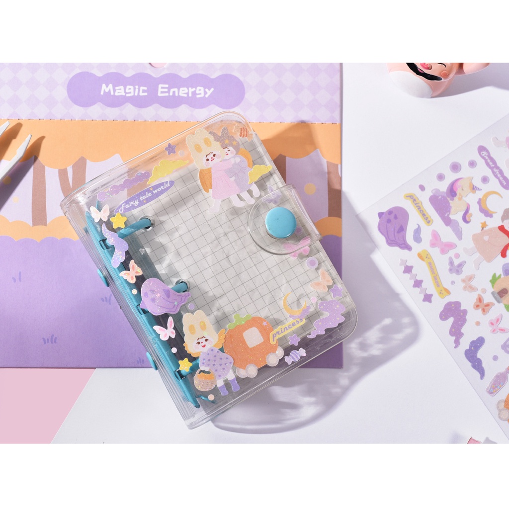 Peach 1Pcs Cute cartoon landscape stickers Journal Scrapbook Decor Sticker