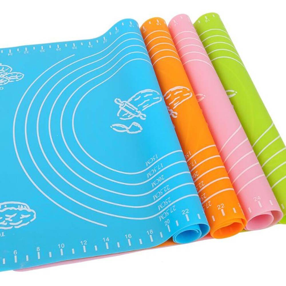 Thảm Nhào Bột Làm Bánh Bằng Silicon Dày Chống Dính Nhiều Màu Tùy Chọn 40x30cm