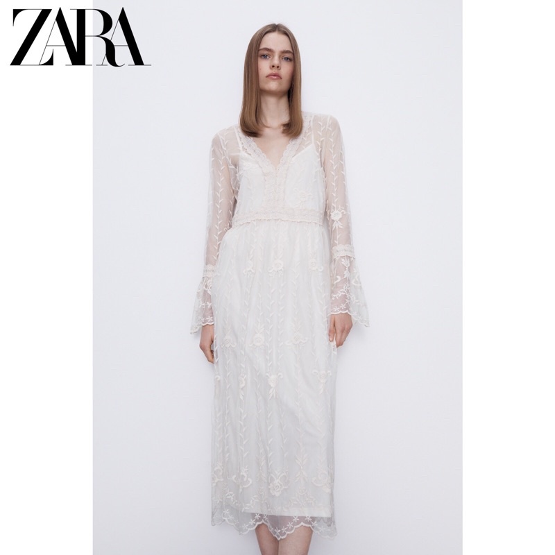 Đầm ren lưới Zara