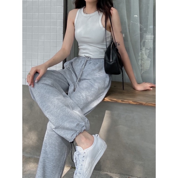 Áo ba lỗ thun gân croptop TSW 02 ( Ảnh thật )