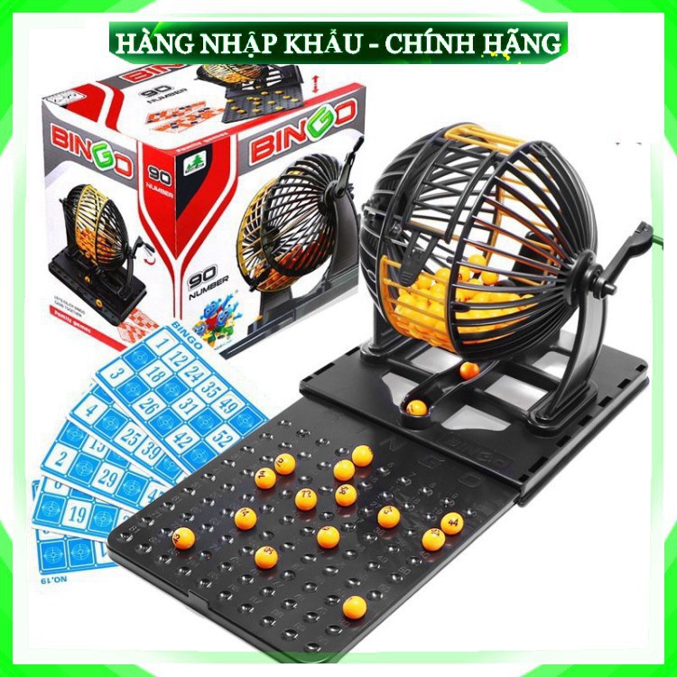 [Freeship - 1 Đổi 1] (Loại To) Đồ chơi lồng quay lô tô Bingo Loto 90 số 24 phiếu cho bé, cho gia đình bạn