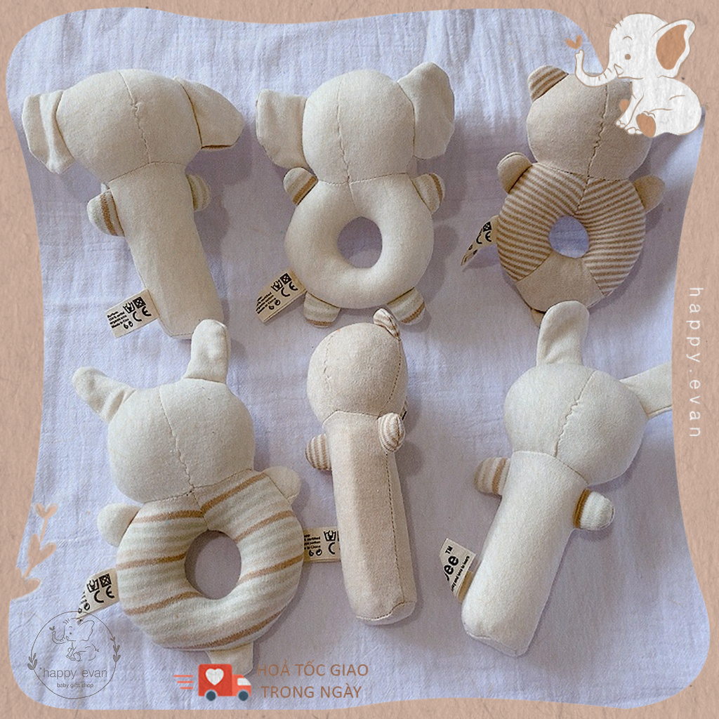 🅷.🄴🅅🄰🄽 Lục lạc nhồi bông chất vải sợi bông hữu cơ an toàn tuyệt đối cho bé, có chứng nhận CE tiêu chuẩn an toàn Châu Âu.