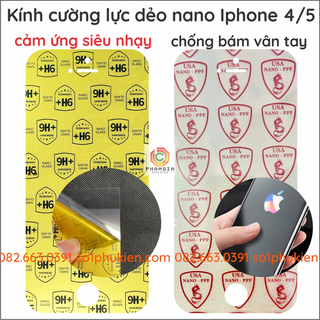 Dán cường lực nano iPhone 4 / 4s / 5 / 5s / 5c / iphone SE
