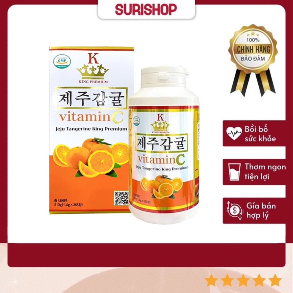 Viên Ngậm Vitamin C Đảo Jeju Tangerine King Premium 500g Hàn Quốc Hỗ Trợ Tăng Cường Sức Đề Kháng