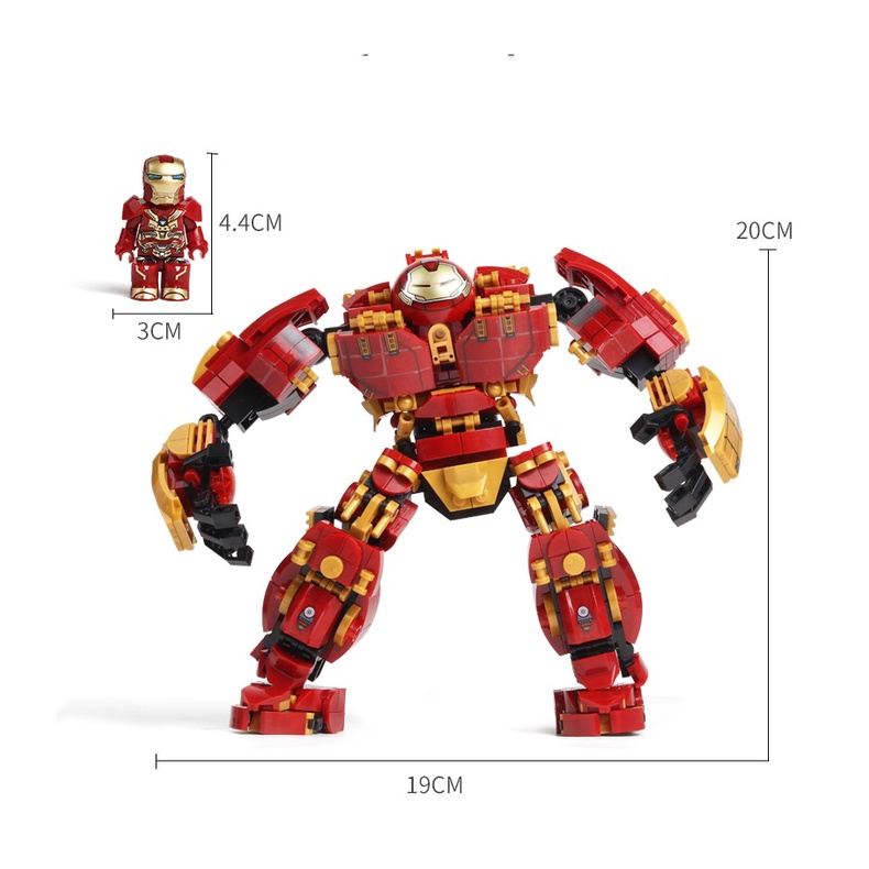 BỘ ĐỒ CHƠI XẾP HÌNH Mô Hình Người Sắt, Lắp Ráp Mô Hình Iron man, ROBOT Hulkbuster [650 CHI TIẾT-HÀNG CHUẨN]