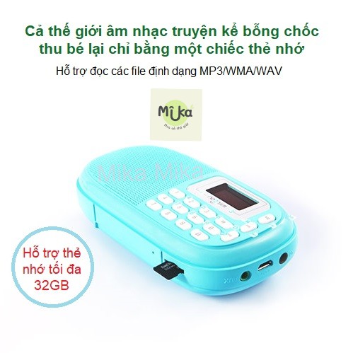Đài nghe nhạc mini cho bé từ thẻ nhớ dùng làm loa ngoài đài nghe FM loa tắm tiếng Anh Nogo