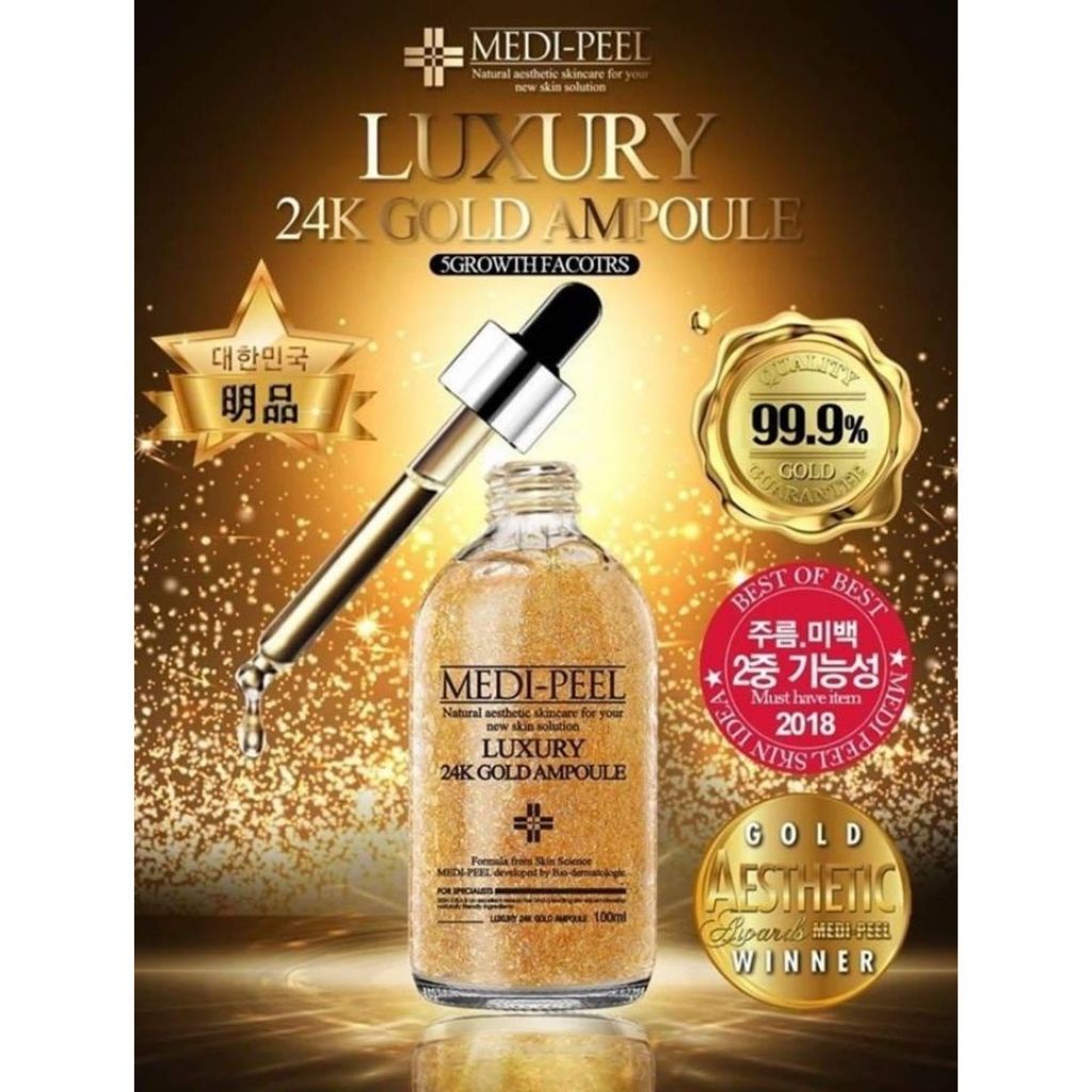 [HÀNG ÚC CÓ TEM] Tinh Chất Ngăn Ngừa Lão Hóa Medi Peel Luxury 24K Gold Ampoule 100ml - Cân Bằng Da, Cấp Ẩm Hiệu Quả