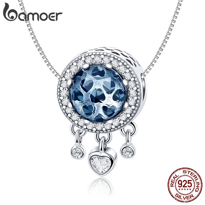 Hạt charm Bamoer kim loại dáng tròn phối tua rua hình trái tim sáng tạo | BigBuy360 - bigbuy360.vn