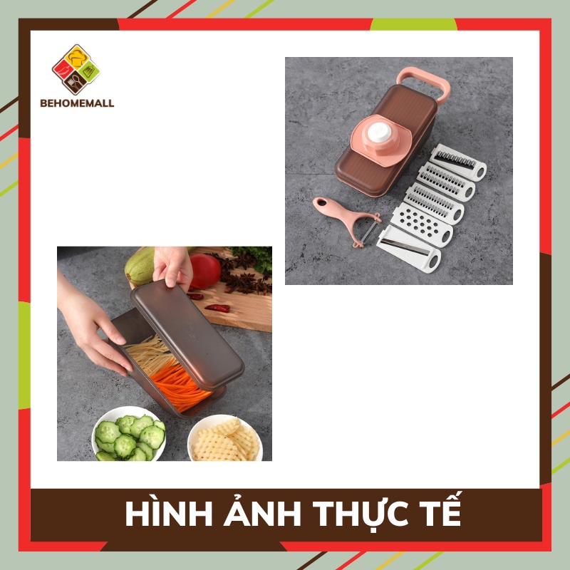 Bàn nạo rau củ Behomemall bộ nạo rau củ đa năng 10in1 bằng nhựa 10 chi tiết