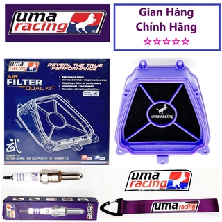 Combo Lọc gió + Bugi UMA racing cho WINNER, Ex150, Ex135, Vario,..... TẶNG MÓC KHÓA UMa