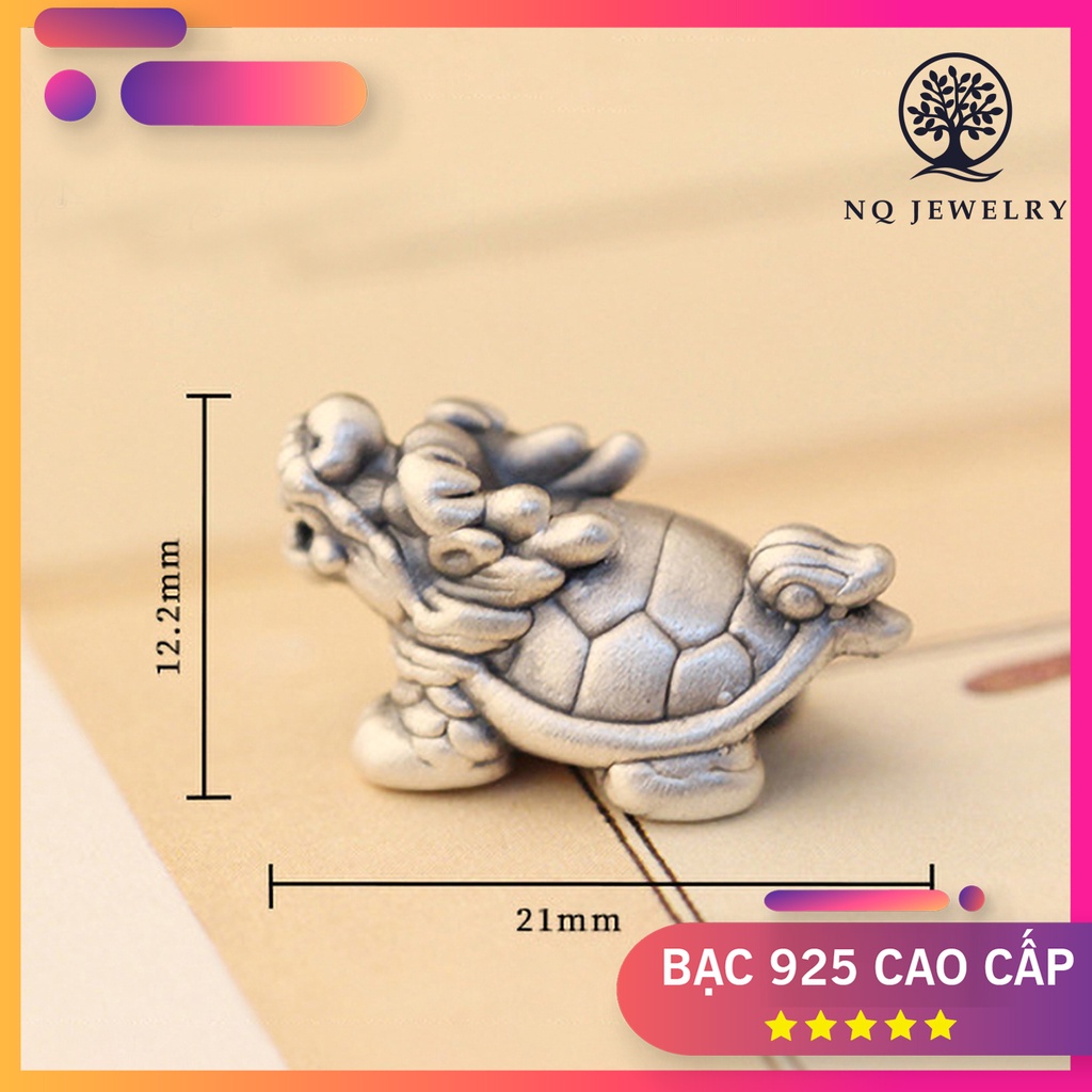Charm bạc long quy xỏ ngang