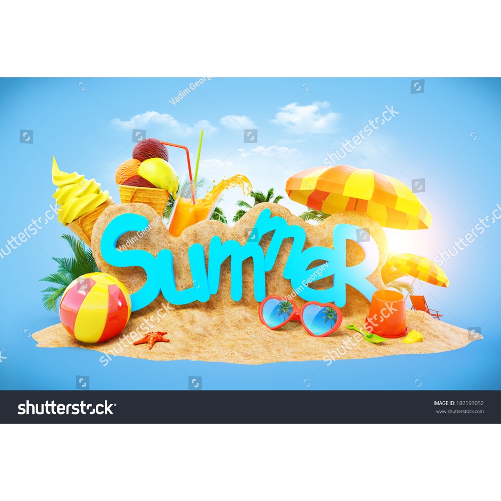 Tranh Giành Cho Quán Kem, Icream, Ốc Quế summer, tươi mát, giải khát, giải nhiệt mùa hè In Theo Kích Thước Yêu Cầu