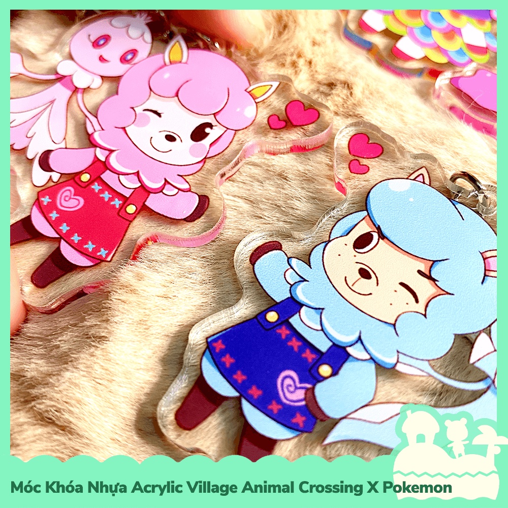 [Sẵn VN - NowShip] Móc Khóa Keychain Acrylic Nhựa Trong Nhân Vật Game Animal Crossing Horizons x Pkem Nintendo