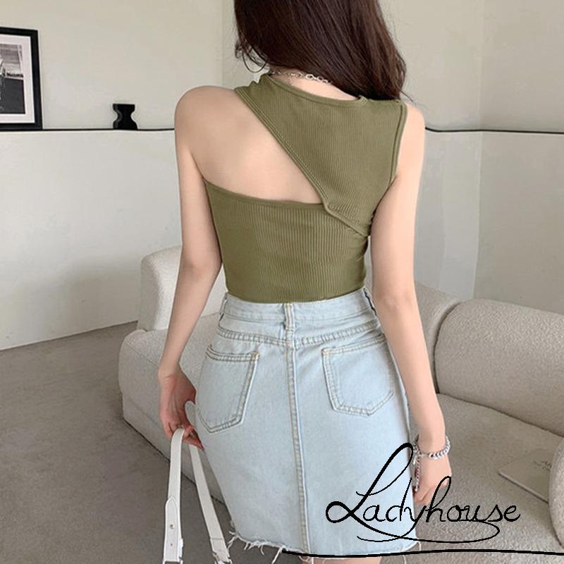 Áo Hai Dây Màu Sắc Trơn Thời Trang Mùa Hè Cho Nữ