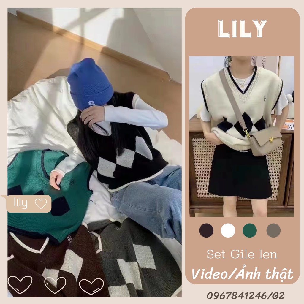 Áo Gile, Áo Gile nữ hàn quốc, Gile Nữ cổ V đủ màu oversize G2 LILY