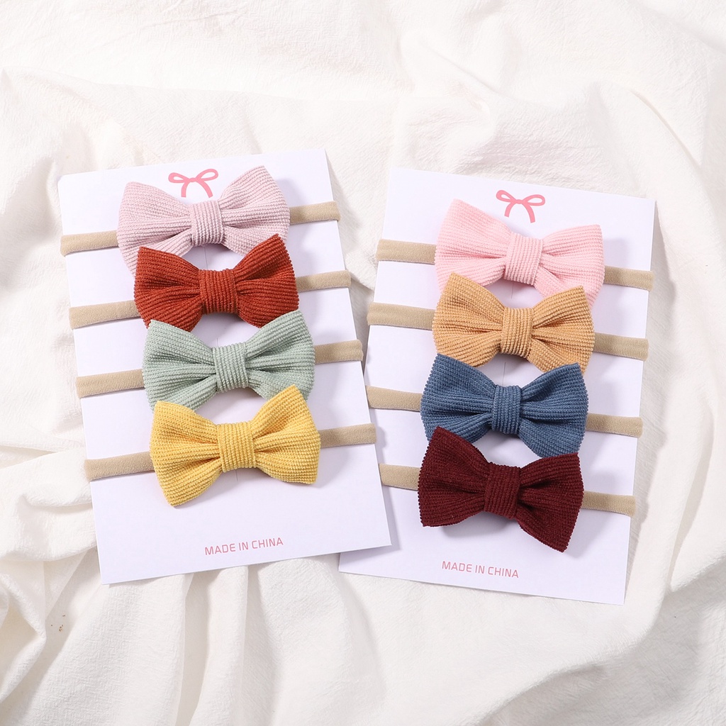 Dây buộc tóc KIDSBOWS phối nơ màu trơn xinh xắn cho bé gái