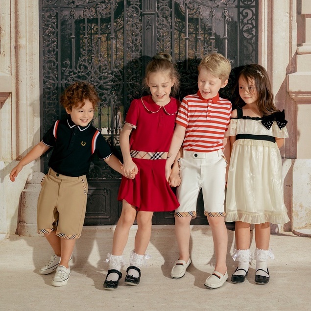 Váy polo burberry hồng 137Kids thiết kế chất cotton cao cấp cho bé gái xinh xắn