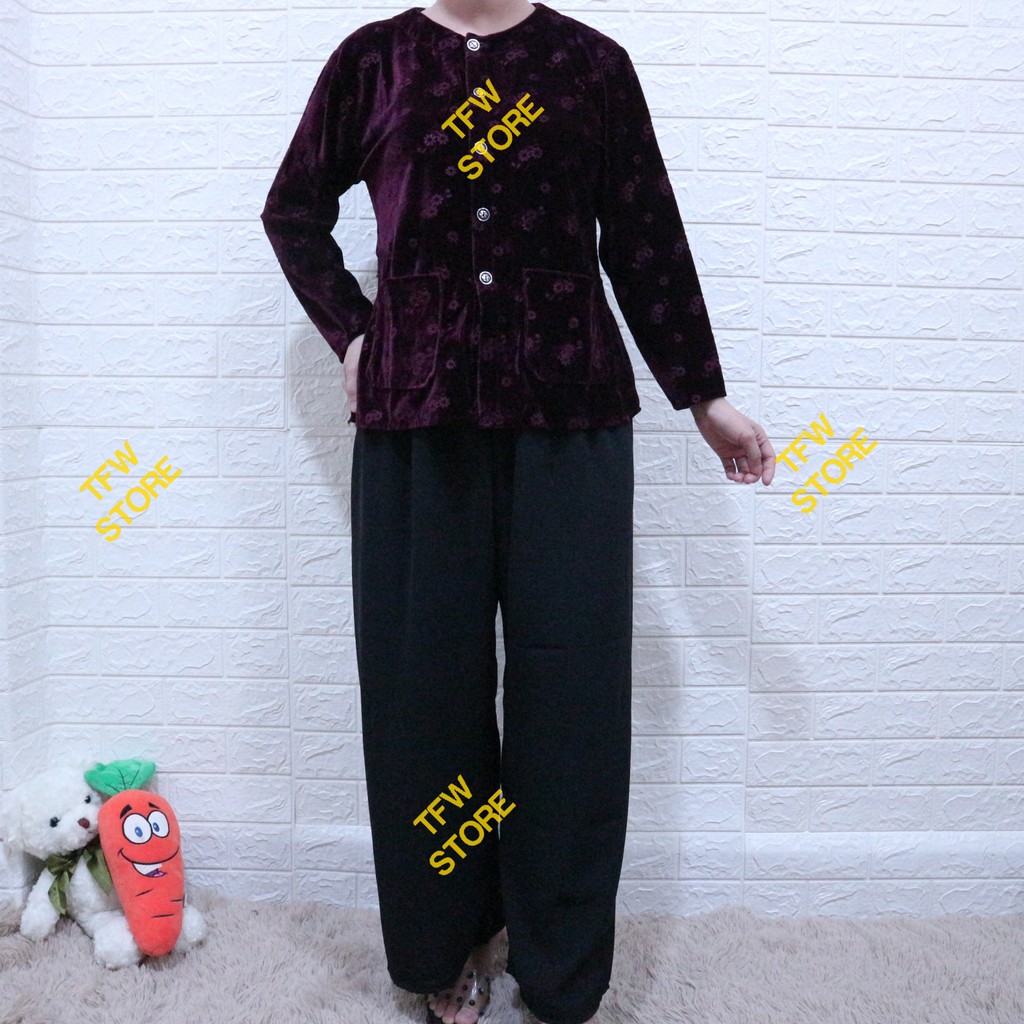 Áo Nhung hoa trung niên chất đẹp, áo bà ba nhung dài tay xẻ tà, cho bà cho mẹ - Hàng Việ | BigBuy360 - bigbuy360.vn