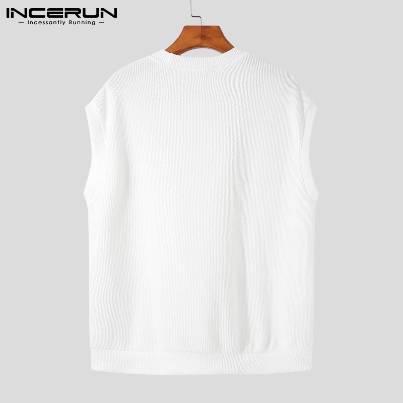 Áo len INCERUN trơn màu thiết kế dành cho nam