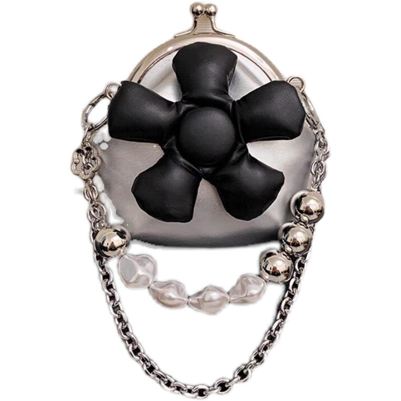 Túi Đựng Tai Nghe Mini Phối Dây Xích Họa Tiết Hoa Xinh Xắn Thời Trang 2022 y2k