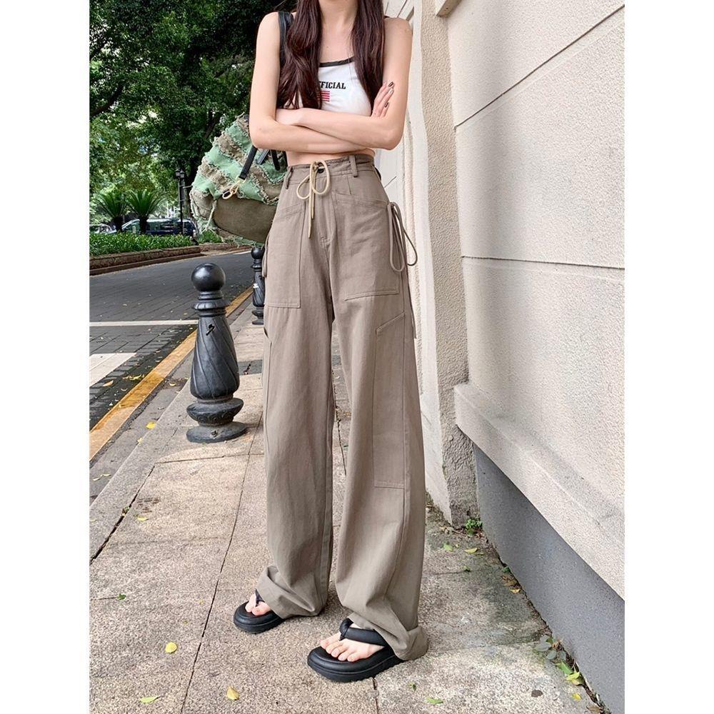 Quần Yếm Dài Ống Rộng Phong Cách Retro Thời Trang Cho Nữ