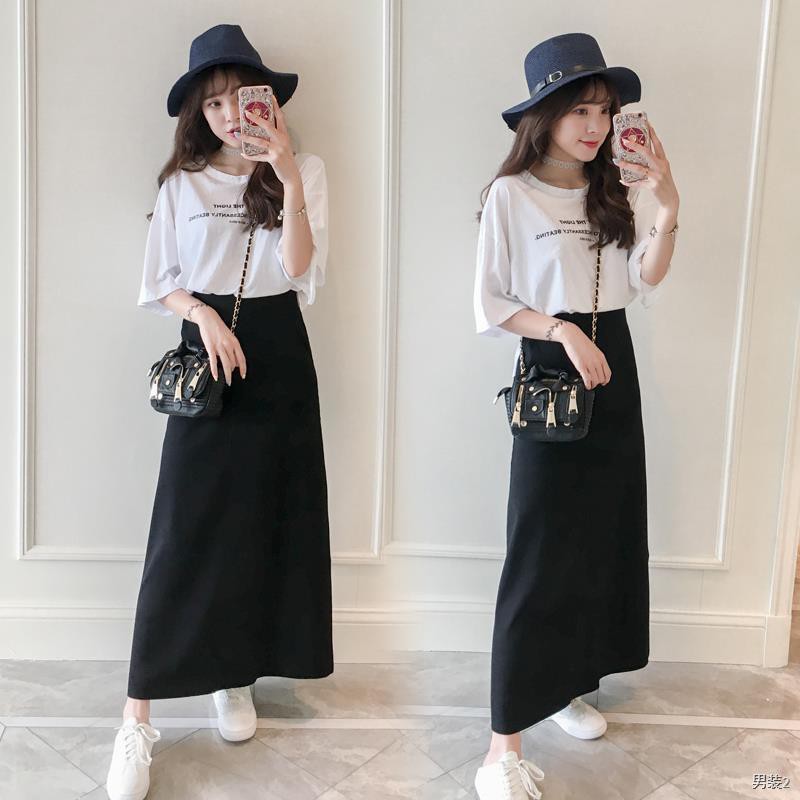 Spring / Summer 2021 Váy cotton kiểu La Mã nữ chữ A cạp cao, suit đen nhỏ, to, dài màu nude