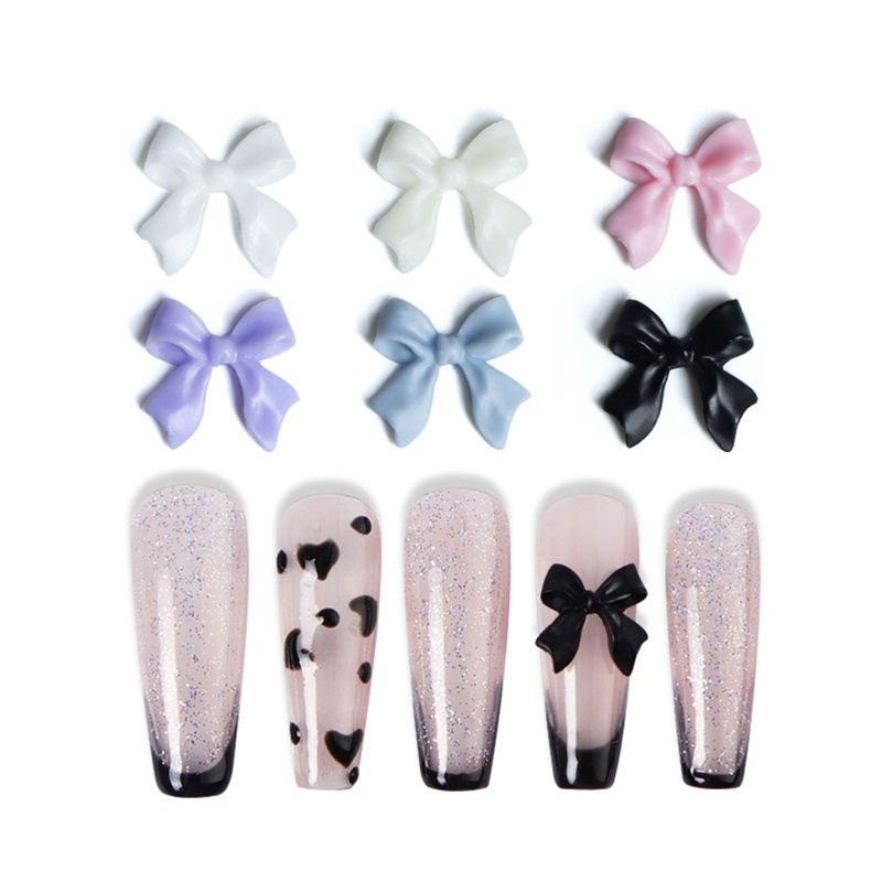 Set 50 Hình Dán Trang Trí Móng Tay Hình Nơ Nhiều Màu Sắc