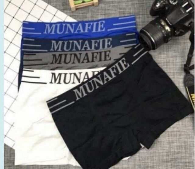 Quần lót boxer, quần lót đùi nam cotton dệt kim Munafie (Được chọn màu)