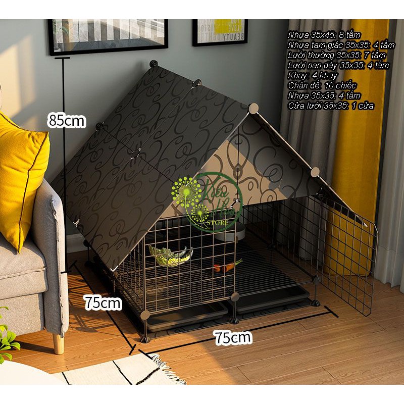 SET CHUỒNG CHÓ, MÈO, THỎ LẮP GHÉP (TẶNG BÚA CHỐT LẮP GHÉP) (nhiều màu sắc lựa chọn) (Kiều Hoa Store)