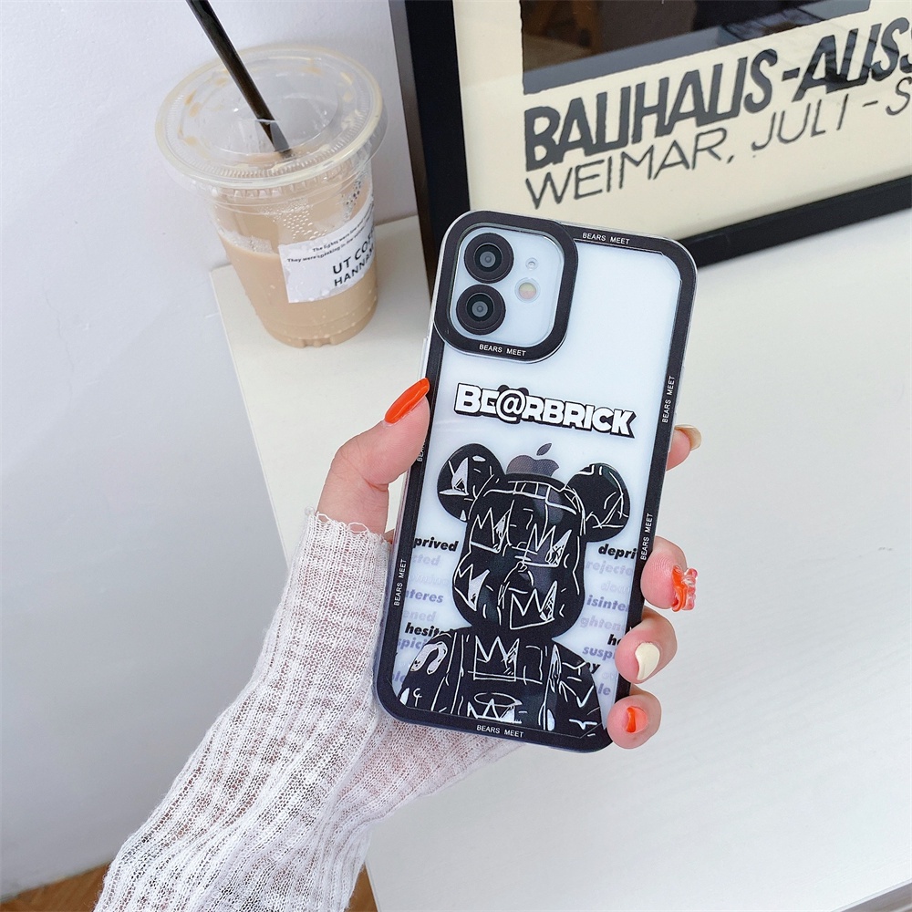 Fashion Tide Brand Kaws Clear Phone Case for IPhone 12 11 Pro Max X Xs Max XR 8 7 Plus Colorful Frame Soft TPU Back Cover