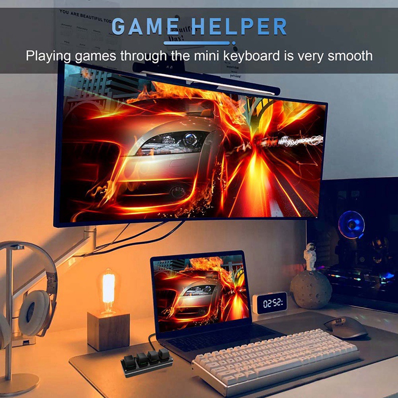 Bàn Phím Cơ Chơi Game 4 Phím RGB Có Thể Lập Trình Chuyên Dụng Cho Photoshop