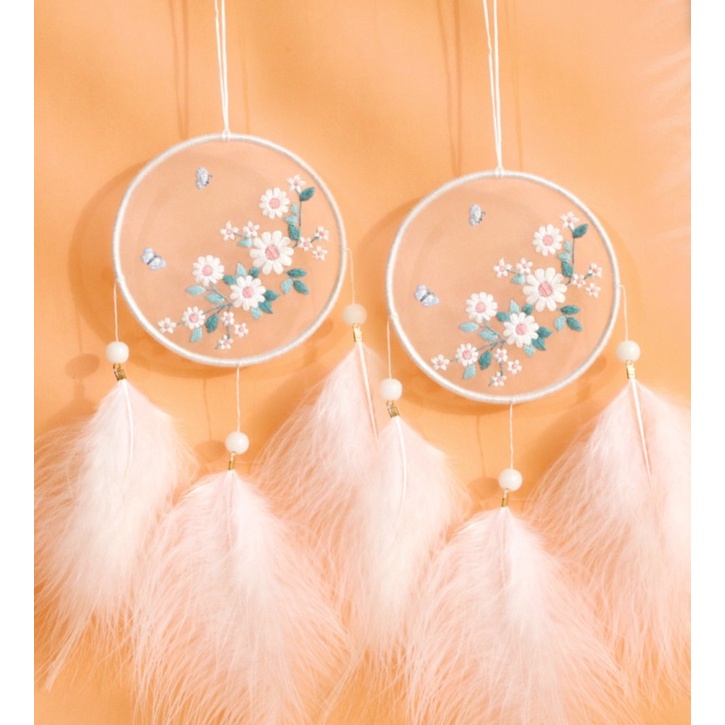 DIY Bộ Kit tự thêu Dreamcatcher may mắn quà tặng handmade ý nghĩa trang trí phòng decor thêu tay đầy đủ tự làm lenmade