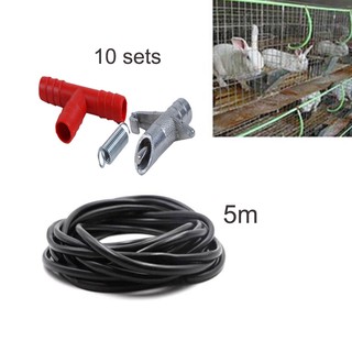 Set 10 Núm Uống Nước Tự Động Hình Thỏ + Ống Màu Đen + Vòi Dài 5m