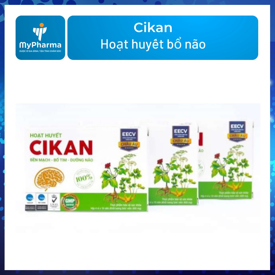 [Hoạt huyết] Cikan (Hộp 40 viên) - Bền mạch, bổ máu, bổ tim, dưỡng não